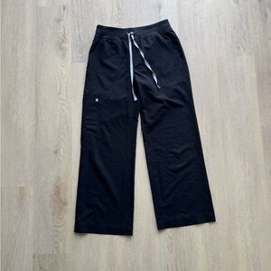 Figs Black High Waisted Isabel Wide Leg Scrub Pants MP